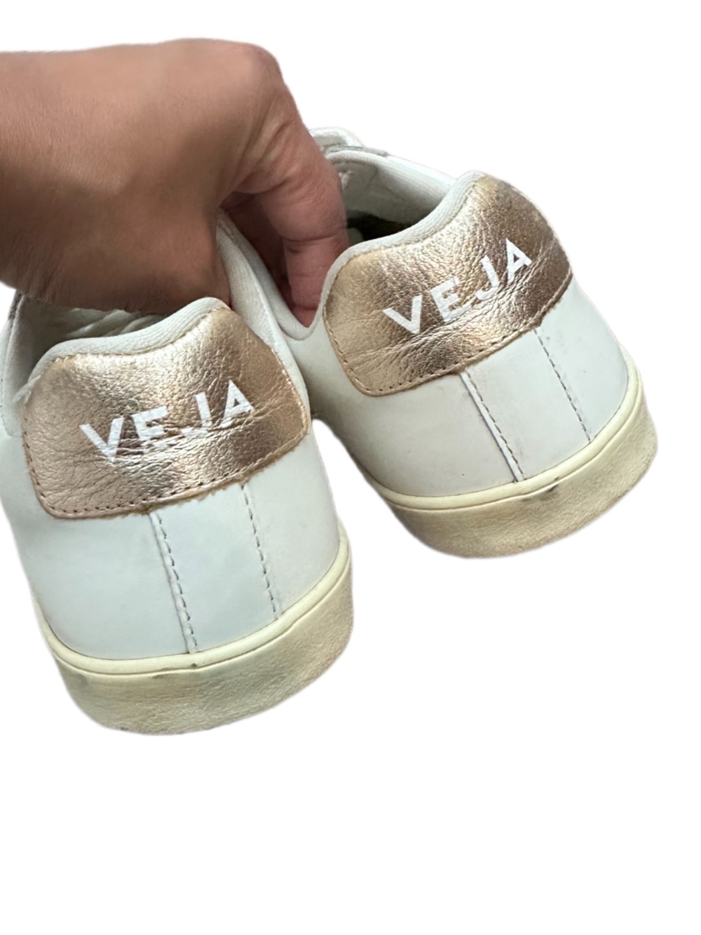 * as is Veja Esplar Metallic Low-Top Sneakers Size 9 - Picture 4 of 7